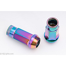 Hjulmuttrar, M12 x 1,25 45 mm 60°, Stål, Rainbow, 20st Inkl. Adapter, Muteki