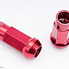 Hjulmuttrar, M12 x 1,50 48 mm 60° Stål Röda 20st Inkl. Adapter, Muteki