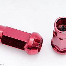 Wheel Nuts M12 x 1.25 48mm 60° Steel Red 20 Pcs with Dual Adapter, Muteki