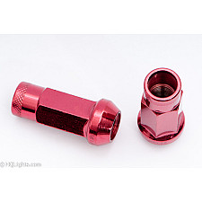 Hjulmuttrar M12 x 1,25 48 mm 60° Stål Röda 20st Inkl. Adapter, Muteki