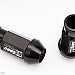 Hjulmuttrer D1 Spec M12 x 1,50 52 mm 60°, aluminium, öppna, svarta räfflade, 20st