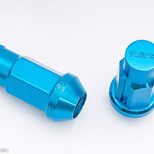Wheel Nuts, M12 x 1.50, 50 mm, 60°, Aluminium, Blue, 20 Pcs with Adapter and Lock Nut, Rays