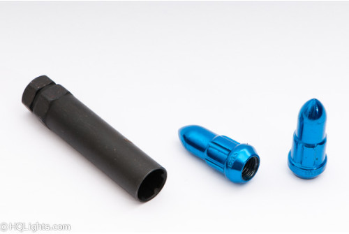 Hjulmuttrer kula M12 x 1,50 46 mm 60°, stål, blå, 4st inkl. dual adapter