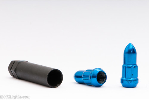 Hjulmuttrer kula M12 x 1,50 46 mm 60°, stål, blå, 4st inkl. dual adapter