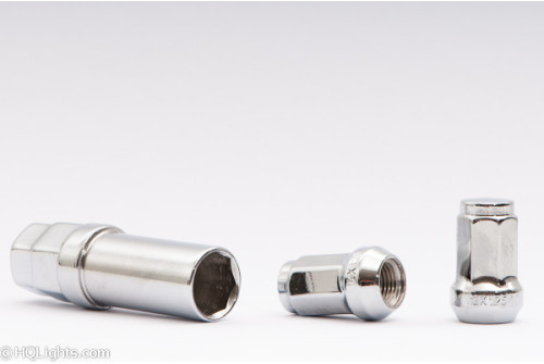 Hjulmuttrer M12 x 1,25 33 mm 60°, stål, silver, 16st inkl. dual adapter