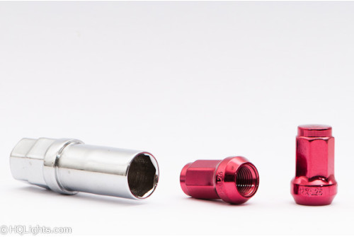Hjulmuttrer M12 x 1,50 33 mm 60°, stål, röd, 16st inkl. dual adapter