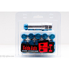 Hjulmuttrar M12 x 1,25 33 mm 60°, Stål, Blå, 16st Inkl. Dual Adapter