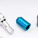 Hjulmuttrer M12 x 1,25 33 mm 60°, stål, öppen, blå, 16st inkl. dual adapter
