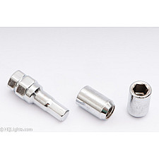 Hjulmutter M12 x 1,25 33 mm 60°, Stål, Öppen, Silver, 16st Inkl. Dubbeladapter