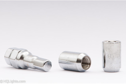 Hjulmuttrer M12 x 1,25 33 mm 60°, stål, öppen, silver, 16st inkl. dual adapter