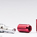 Hjulmuttrer M12 x 1,25 33 mm 60°, stål, öppen, röd, 16st inkl. dual adapter