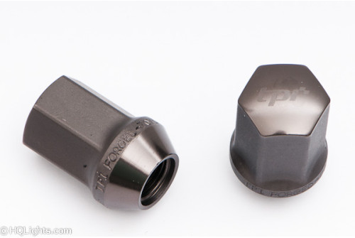 Hjulmuttrer, äkta TPI XR Nutz M12 35 mm 60°, aluminium, gråa, 20st inkl. adapter