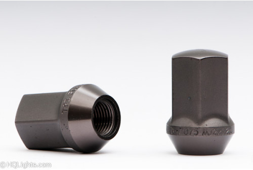 Hjulmuttrer, äkta TPI XR Nutz M12 35 mm 60°, aluminium, gråa, 20st inkl. adapter