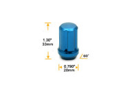 Hjulmuttrer TPI SD Nutz M12 x 1,50 33 mm 60°, aluminium, blåa, 20st inkl. adapter