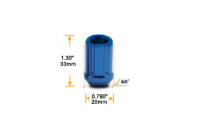Hjulmuttrer TPI SD Nutz M12 x 1,50 33 mm 60°, aluminium, blåa, 20st inkl. adapter