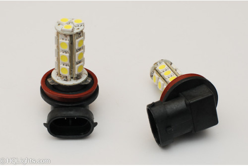 H8 LED, 18 leds, vita 6000K (2st, svagare modell)