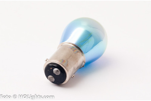 MTec BAY15D S25 (1157) brake lamp, white / blue light, silver / rainbow surface, 21/5W, 1 lamp