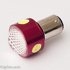 Turn Signal/Stop Light, BA15S (P21W), 4 LED, 4W, Red Lamp with Lens, Yellow, 1 Pc