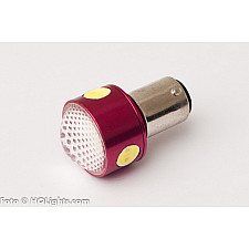 LED-lampa, BA15S (P21W), 4 LED, 4W, blinkers/broms, röd lampa med lins, gult sken, 1st