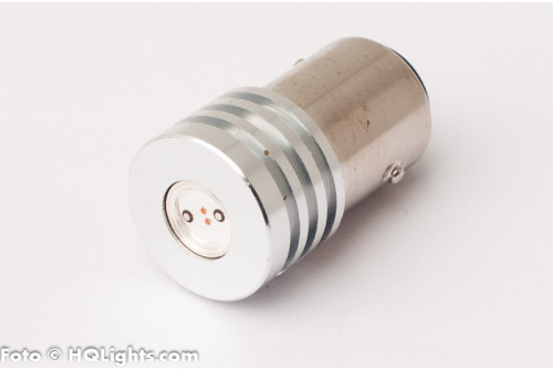 BA15S (P21W) 1 LED, 1W turn signal / stop light, yellow, 1pc