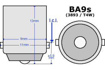 MTec Super Bright BA9S 360-grader 5 x SMD LED kit, 7000K (2st)