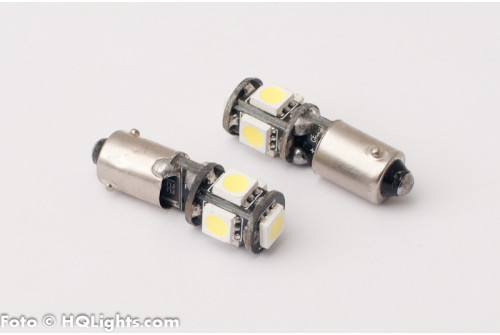 MTec Super Bright BAX9S 360-grader 5 x SMD LED kit, 7000K (2st)