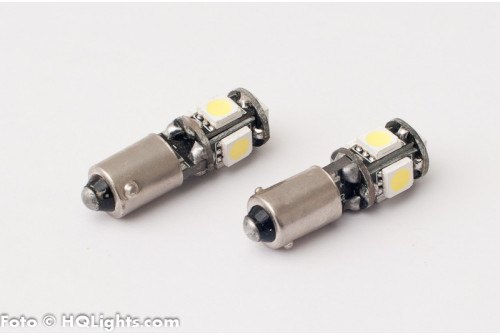 MTec Super Bright BAX9S 360-grader 5 x SMD LED kit, 7000K (2st)