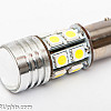 LED-lampa, BA15S (P21W), Mycket Stark, 13 LED, CREE, Gul/Orange, 12V (1st)