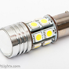 LED-lampa, BA15S (P21W), Mycket Stark, 13 LED, CREE, Gul/Orange, 12V (1st)