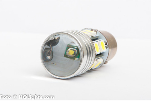 BA15S (P21W) LED, mycket stark, 13 led, CREE, gul/orange 12v (1st)