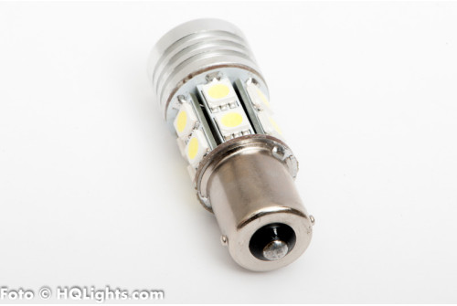 BA15S (P21W) LED, mycket stark, 13 led, CREE, gul/orange 12v (1st)