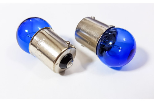 Mtec High Performance glödlampor G18 BA15S P12W 1156, naturigt blåglass, xenon-look vit sken , 2 glödlampor