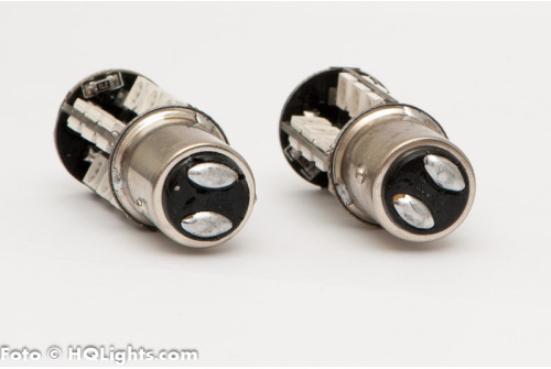 BAZ15D 27 SMD LED, röd 12v, bromsljus, 2 st