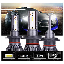 LED Headlight Bulbs, H7 CREE 2x50W 20000 LM 6500K, Ultra Low/High Beam, CANBUS, 2 Lamps, iFocis