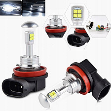 LED Bulb, H8 H9 H11, 8x CREE XBD, Ultra White 6000K, 8000LM, Passive Cooling, 2 Pcs