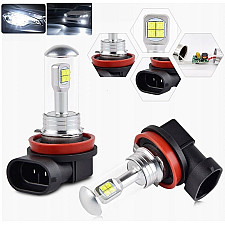 LED Bulb, H8 H9 H11, 8x CREE XBD, Ultra White 6000K, 8000LM, Passive Cooling, 2 Pcs