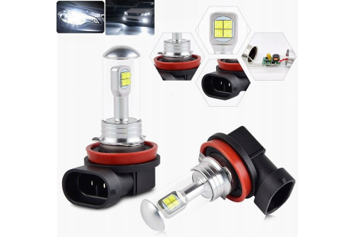 H8 H9 H11 LED 8x CREE XBD ultra white 6000K, 8000LM, passive cooling, 2 pcs