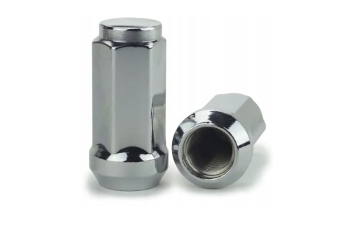 Wheel nuts M14 x 1,5 42 mm 60°, steel, silver chrome (20 pcs)