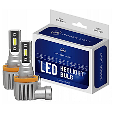 LED Bulb, H8/H11 CSP, 4000 LM, 6000K, CANBUS, 2 Lamps, CE E9