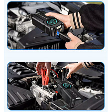 Jump Starter och Luftpump 2-i-1 1000A 8400mAh med LED-belysning och Digital Däcktrycksmätare, Other
