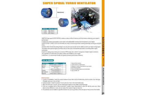 Super Spiral Turbo Ventilator, 71~78mm