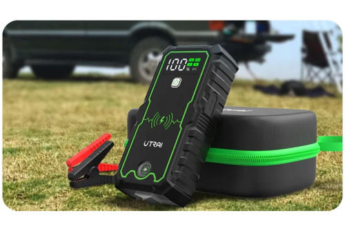Jump Starter Powerbank 16000mAh med LCD-display och trådlös laddning från UTRAI