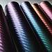 Vinylfolie, 3D kolfiber imitation, kameleont färg guld-rosa, pris per 10 x 152 cm