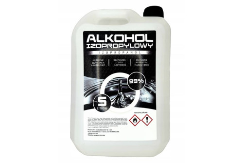 Två 5-liters dunkar med Isopropanol IPA 99% rengöringsalkohol för industri och laboratorier