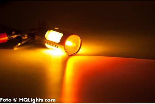 BAU15S (PY21W)  Xtreme LED, extra stark, 5 led, CREE, gul/orange 24v (1st)