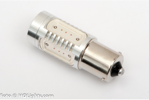 BA15S (P21W)  Xtreme LED, extra stark, 5 led, CREE, röd 12v (1st)
