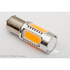 LED-lampa, BA15S (P21W), extra stark, 5 LED, CREE, gul/orange, 24V