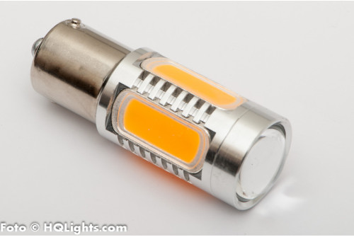 BA15S (P21W)  Xtreme LED, extra stark, 5 led, CREE, gul/orange 24v (1st)