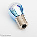MTec BA15S cornering or brake lamp, white / blue light, silver / rainbow surface, 21W, 1 lamp