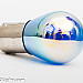 MTec BA15S cornering or brake lamp, white / blue light, silver / rainbow surface, 21W, 1 lamp